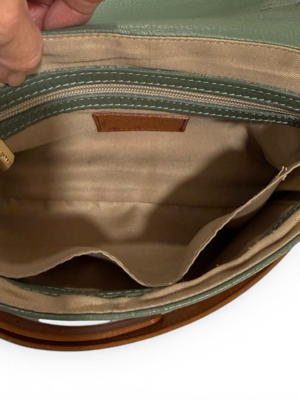 Valentina Green Pebble Leather Crossbody - Picture 10 of 16